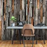 Samoljepljiva foto tapeta - Wooden Curtain (Grey and Brown) 441x315