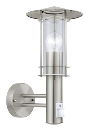 EGLO 30185 | Lisio Eglo zidna svjetiljka sa senzorom 1x E27 IP44 plemeniti čelik
