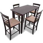 vidaXL Smeđi drveni barski stol i 4 barske stolice