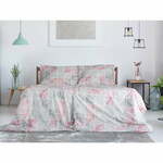 Ružičasto-svijetlo siva posteljina za krevet za jednu osobu od krepa 140x200 cm Top Class – B.E.S.