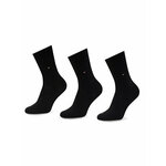 Set od 3 pari ženskih visokih čarapa Tommy Hilfiger 701220262 Black 002