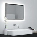 vidaXL LED kupaonsko ogledalo visoki sjaj sivo 60x8,5x37 cm od iverice