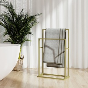 Samostojeći stalak za ručnike zlatni 48 x 24 x 78 5 cm željezni