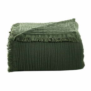 Kaki zeleni prekrivač od muslina za bračni krevet 200x250 cm – Mijolnir
