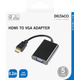 DELTACO Adapter HDMI - VGA 1920x1080 60Hz, 0.2m,CRNI