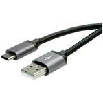 Roline USB kabel USB 2.0 USB-C™ utikač, USB-A utikač 1.80 m crna sa zaštitom 11.02.9028