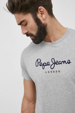 Pepe Jeans Majica 'EGGO' tamno plava / siva melange / crvena