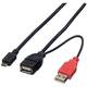 Roline USB kabel USB 2.0 USB-A utikač, USB-A utičnica, USB-Micro-B utikač 1.00 m crna sa zaštitom 19.08.1009