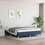 Okvir za krevet s oprugama plavi 160x200 cm od tkanine