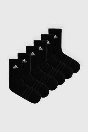 Čarape adidas 6-pack boja: crna - crna. Čarape iz kolekcije adidas. Model izrađen od elastičnog materijala. U setu šest pari. Lagan i udoban model idealan za svakodnevno nošenje.