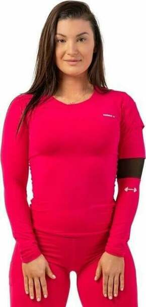 Nebbia Long Sleeve Smart Pocket Sporty Top Pink M Majica za fitnes