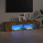 vidaXL TV ormarić s LED svjetlima boja dimljenog hrasta 135x39x30 cm
