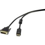 Renkforce DisplayPort / DVI adapterski kabel DisplayPort utikač, DVI-D 24+1-polni utikač 1.00 m crna RF-3301142 mogućnost vijčanog spajanja, pozlaćeni kontakti, s feritnom jezgrom DisplayPort kabel