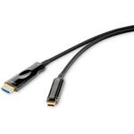 Renkforce USB-C™ / HDMI adapterski kabel USB-C™ utikač, HDMI A utikač 30.00 m crna RF-4531596 okrugli USB-C™ Display kabel