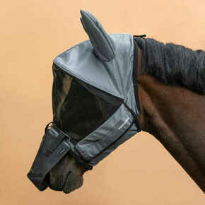 Zaštitna maska s okvirom za konje i ponije siva