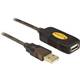 Delock USB kabel USB 2.0 USB-A utikač, USB-A utičnica 30.00 m crna pozlaćeni kontakti, ul certificiran