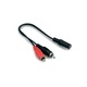 044-GBL - Audio Kabel, 3,5mm Stereo utor na 2xRCA utikaè, 0,2m - Crni