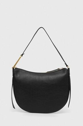 Kožna torba Coccinelle boja: crna - crna. Srednje veličine shopper torbica iz kolekcije Coccinelle. Na kopčanje model izrađen od prirodne kože. Lagan i udoban model idealan za svakodnevno nošenje.