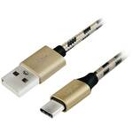 LogiLink CU0133 - USB 3.2 kabel, USB-C / M do USB-A / M, najlon, crno / zlatni, 1 m LogiLink USB kabel USB 2.0 USB-C™ utikač, USB-A utikač 1.00 m crna
