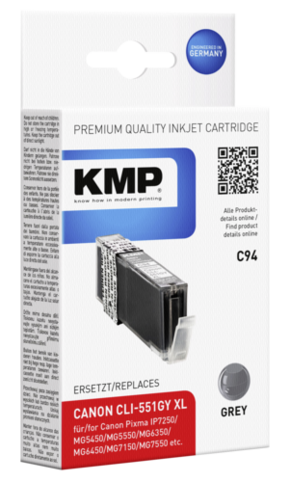 KMP CLI-551GY tinta ljubičasta (magenta)/siva (grey)