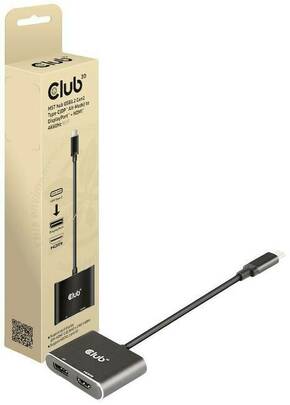 CLUB3D MST čvorište USB3.2 Gen2 Type-C (DP Alt-Mode) na DisplayPort + HDMI 4K60Hz M/F club3D CSV-1552 USB-C® (3.2 gen. 2) čvorište s više priključaka crna