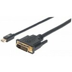 Kabel DisplayPort Manhattan Mini DisplayPort (M) na DVI-D 24+1 (M) 1.8m crni za monitor 152150