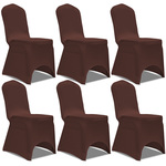vidaXL Rastezljive navlake za stolice 6 kom Smeđa boja