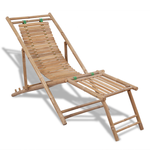 vidaXL Stolica/ležaljka za sunce od bambusa , s naslonom noge