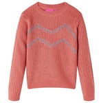 vidaXL Dječji džemper pleteni srednje ružičasti 104