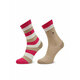 Set od 2 para dječjih visokih čarapa Tommy Hilfiger 354009001 Sand/Pink Combo 053