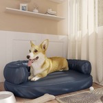 vidaXL Ergonomski pjenasti krevet za pse modri 88 x 65 cm umjetna koža