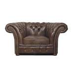 Chesterfield Fotelja Winfield Basic Leather | 1-sjedište | 1-sjedište | Cloudy Brown Dark