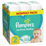 Pampers Active Baby pelene, vel. 2, 4-8 kg, 228 komada