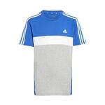 ADIDAS PERFORMANCE Tehnička sportska majica 'Tiberio 3-Stripes Colorblock ' plava / siva melange / bijela