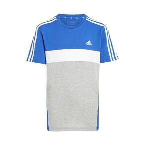 ADIDAS PERFORMANCE Tehnička sportska majica 'Tiberio 3-Stripes Colorblock ' plava / siva melange / bijela