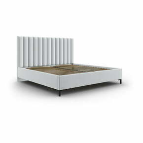 Svijetlo sivi tapecirani bračni krevet s prostorom za odlaganje s podnicom 180x200 cm Casey – Mazzini Beds