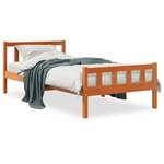 Okvir kreveta s uzglavljem voštano smeđi 75x190 cm od borovine