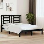 Okvir za krevet od masivne borovine crni 140 x 190 cm