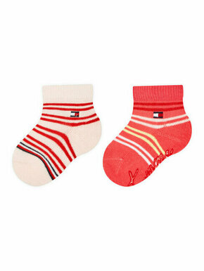 Set od 2 para dječjih visokih čarapa Tommy Hilfiger 701222671 Pink/Multicolor 015