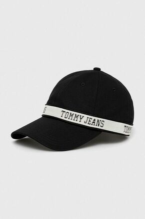 Pamučna kapa sa šiltom Tommy Jeans boja: crna