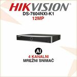 HIKVISION 4 KANALNI 12MP ACUSENSE MREŽNI SNIMAČ DS-7604NXI-K1