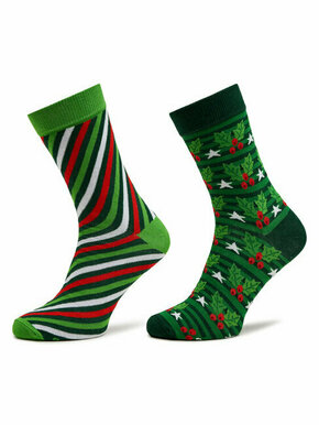 Set od 2 para ženskih visokih čarapa Rainbow Socks Xmas Socks Balls Adults Gifts Pak 2 Šarena
