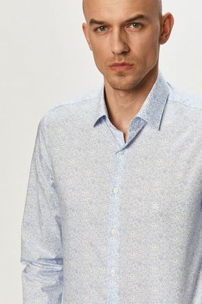 Calvin Klein - Košulja - plava. Košulja iz kolekcije Calvin Klein. Model izrađen od glatke tkanine. Ima klasični ovratnik.