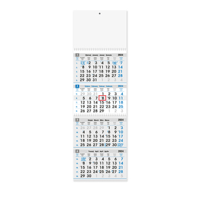 Kalendar zidni 4-djelni plavo-sivi 2024