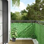 vidaXL Vrtni zaslon za privatnost uzorak biljke zeleni 1000x90 cm PVC