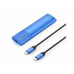 Orico PWDM2-G2 vanjsko kućište za M.2 NVMe/SATA SSD u USB-C 3.2 Gen2, aluminij, plava (PWDM2-G2-BL-EP)