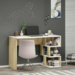 Studijski stol, Dardanos - White, Sapphire Oak