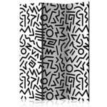 Paravan u 3 dijela - Black and White Maze [Room Dividers] 135x172