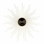 Zidni sat u crno-zlatnoj boji Karlsson Peony, ø 95 cm