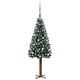 vidaXL Tanko božićno drvce LED sa setom kuglica zeleno 180 cm